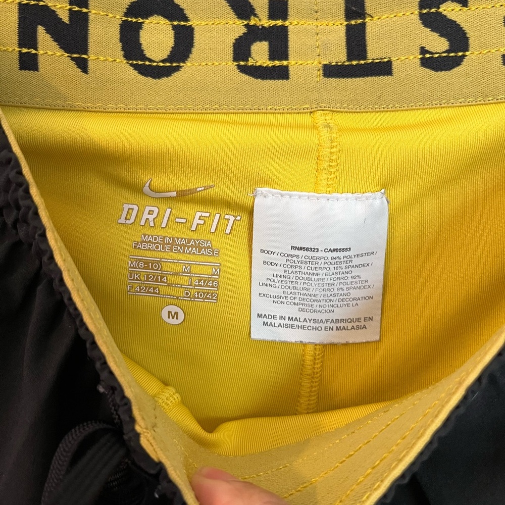 Nike Dri-FIT Black and Yellow Shorts - Picture 2 of 5